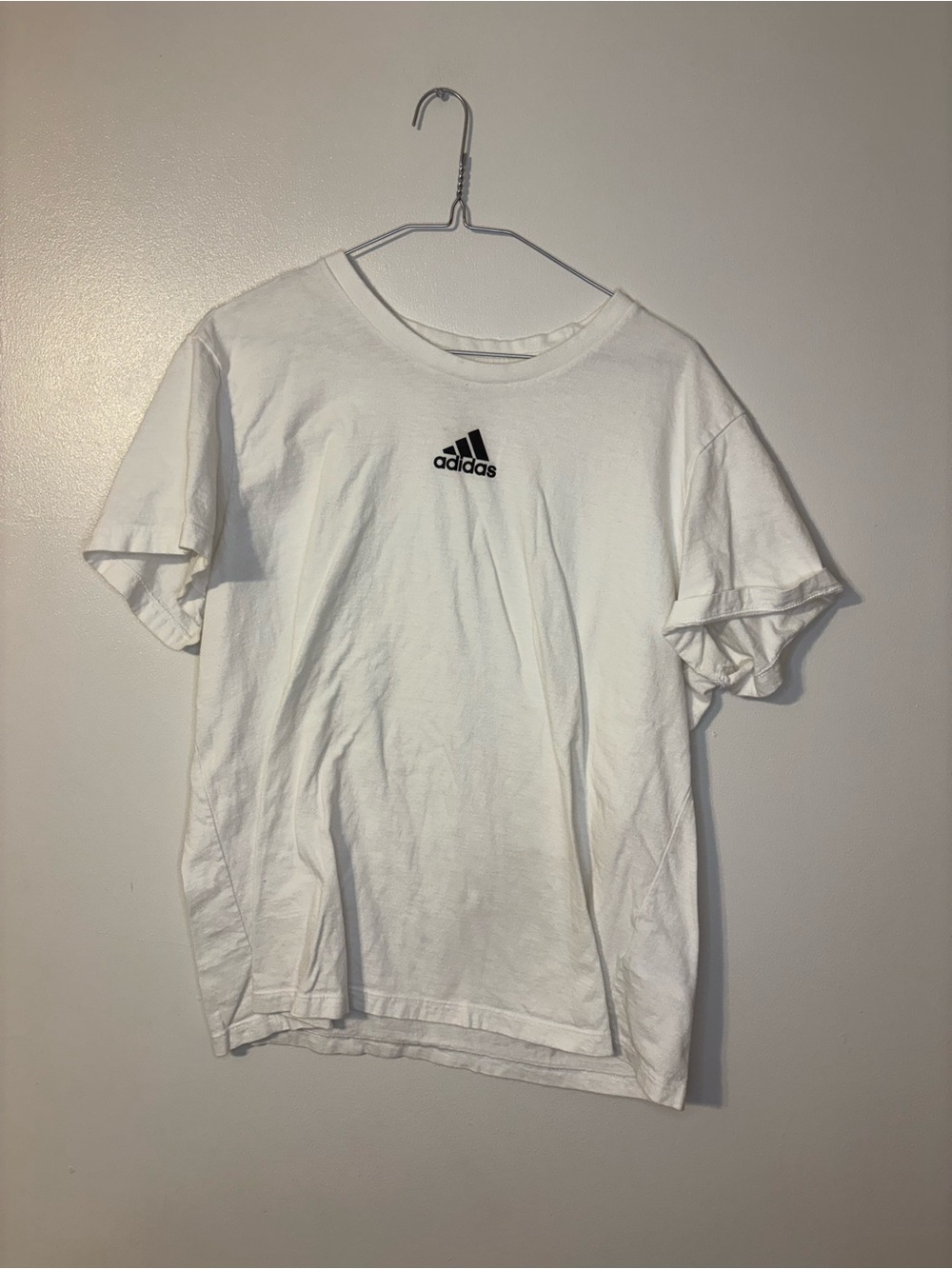 adidas Men’s White Short Sleeve Tee with Black Logo